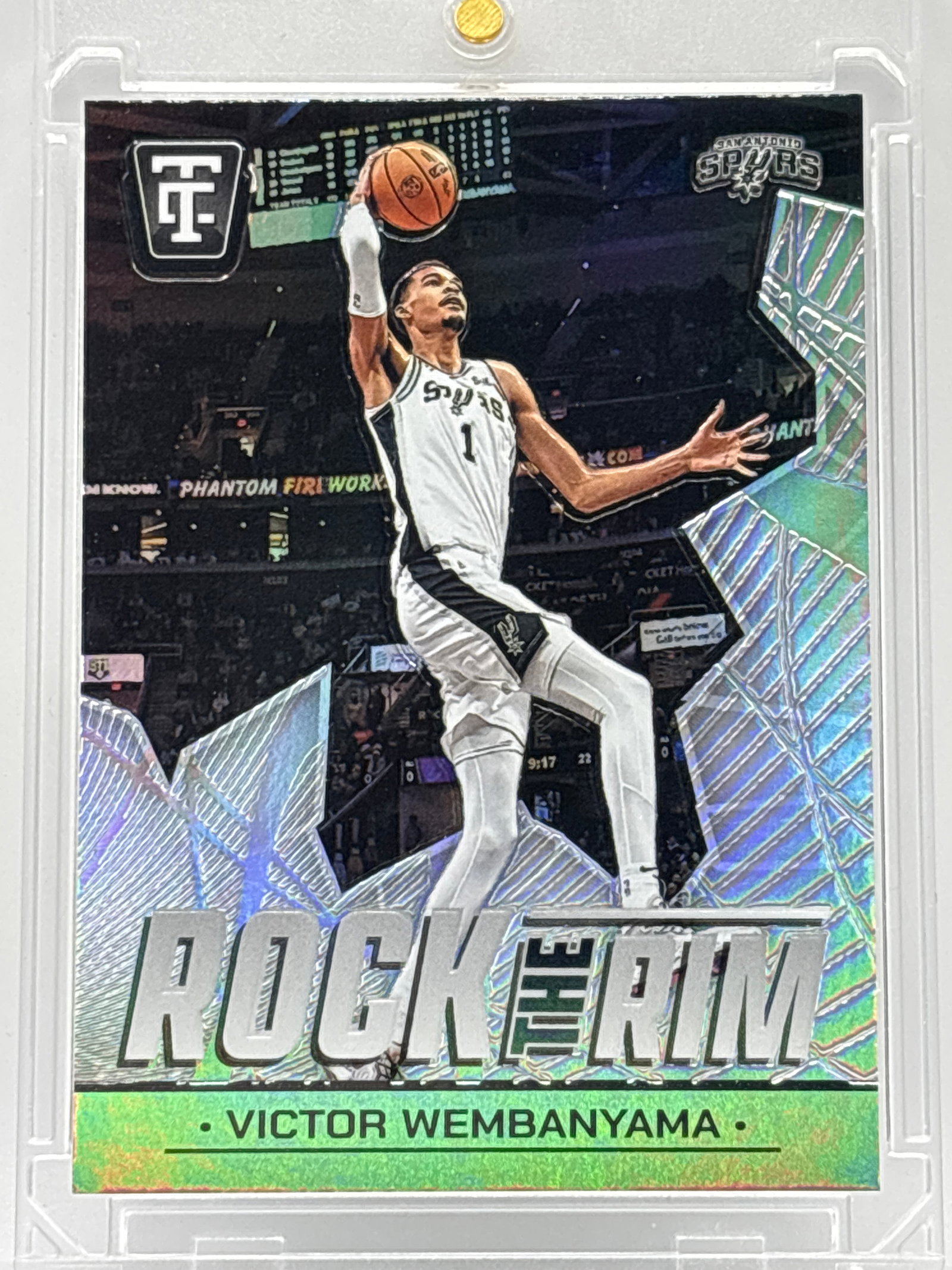 2024-25 PANINI TOTALLY CERTIFIED VICTOR WEMBANYAMA ROCK THE RIM HOLO (1 of 3)