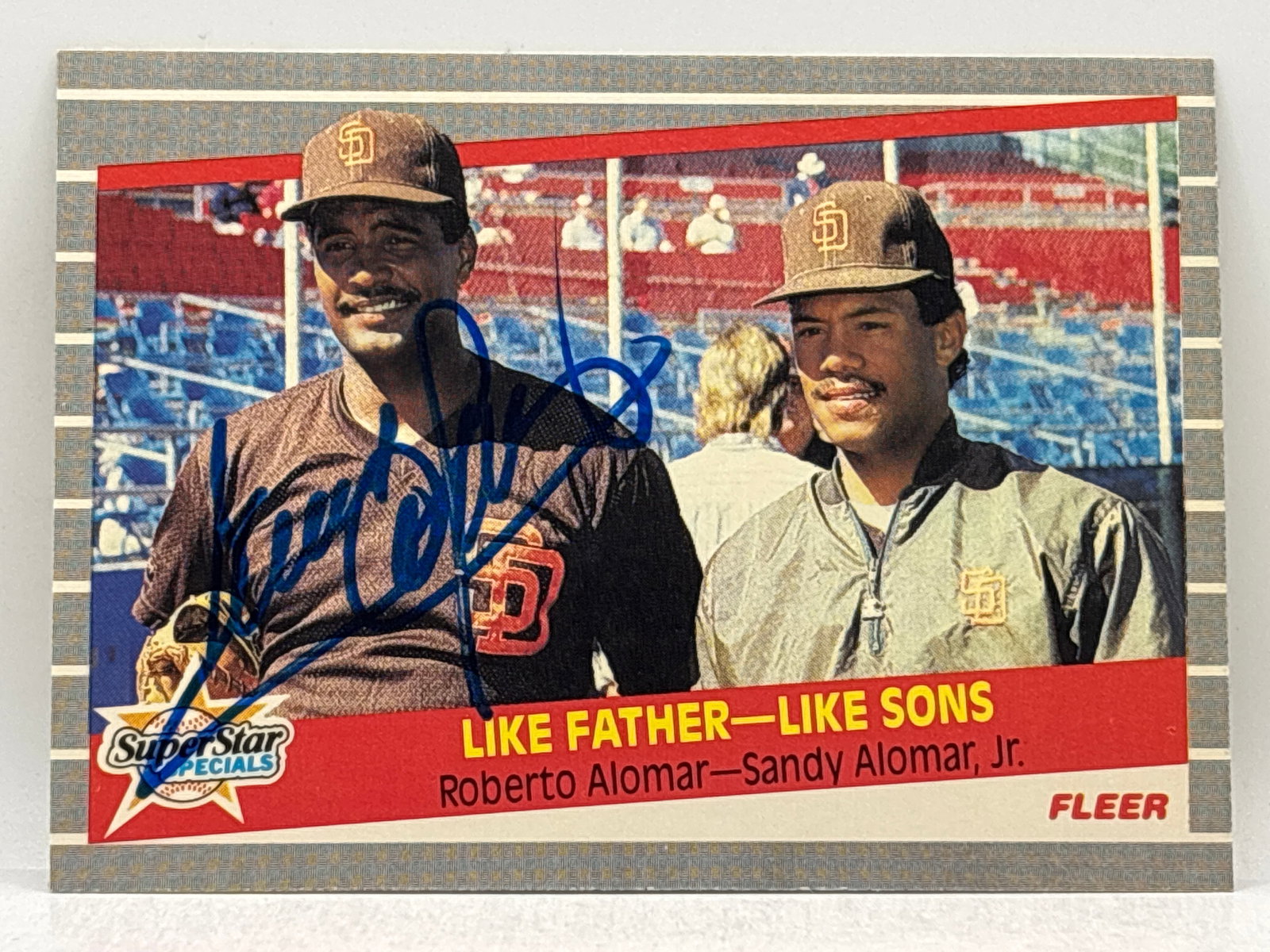 1989 FLEER SANDY ALOMAR JR & SANDY ALOMAR AUTOGRAPHED LIKE FATHER - LIKE SON (1 of 3)