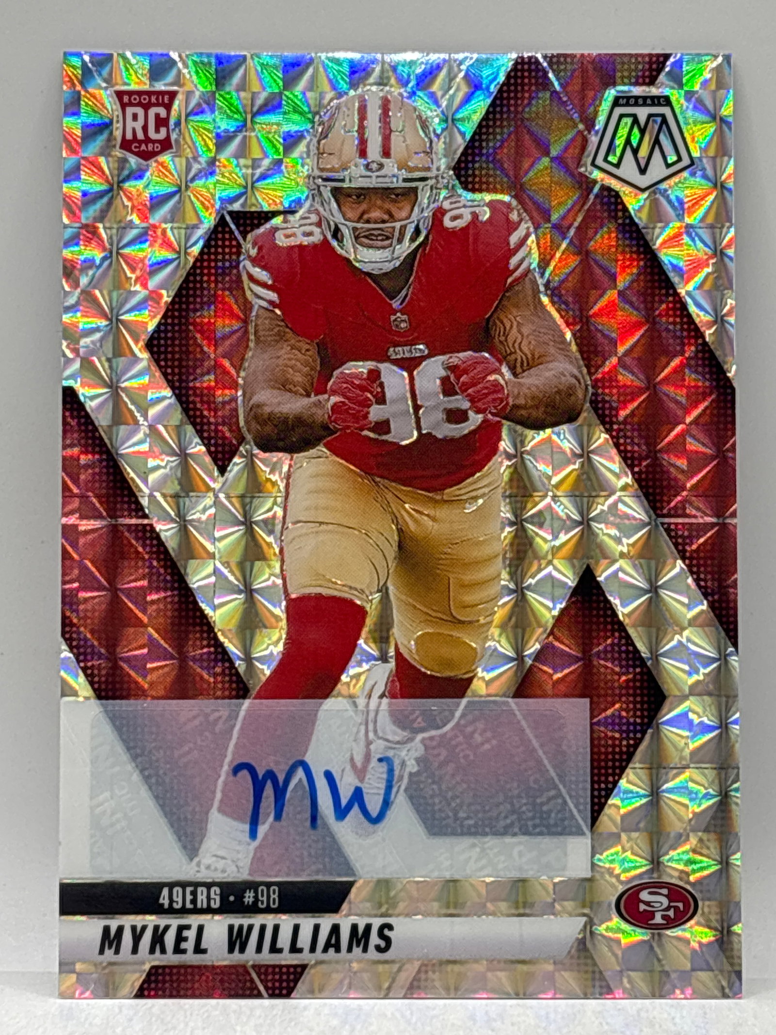 2025 PANINI MOSAIC MYKEL WILLIAMS AUTOGRAPHED SILVER PRIZM HOLO ROOKIE CARD: THE HOBBY BOX