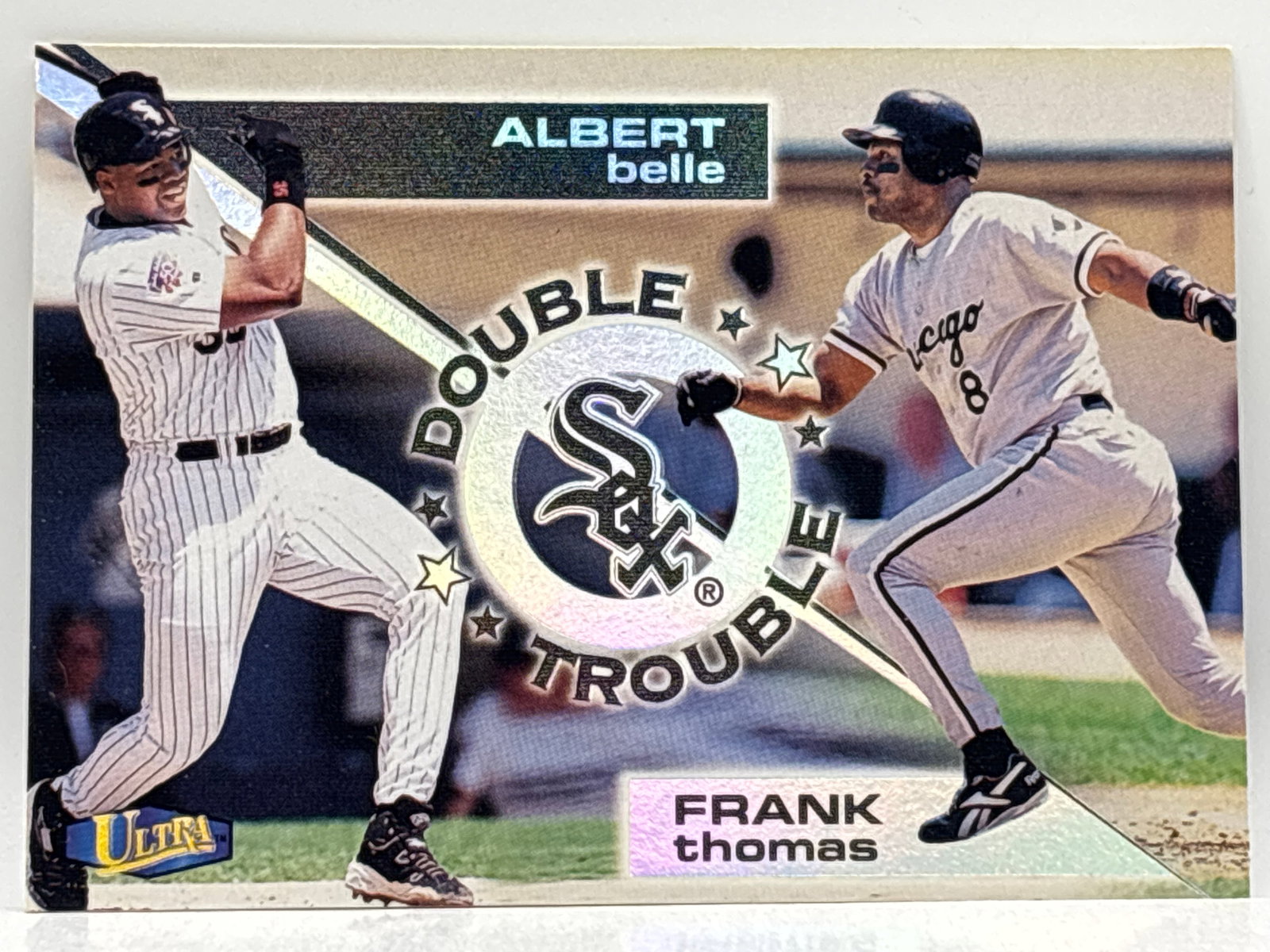 1998 FLEER DOUBLE TROUBLE ALBERT BELLE & FRANK THOMAS INSERT: THE HOBBY BOX