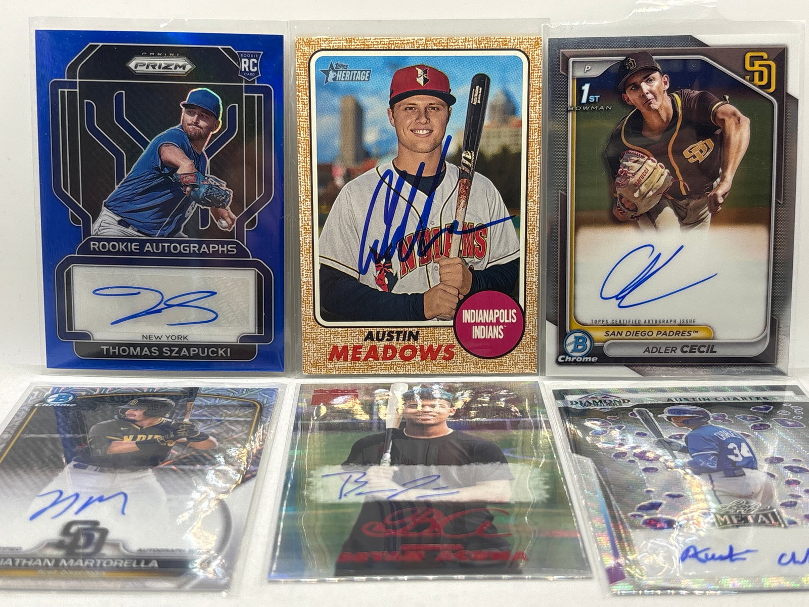 MLB BASEBALL AUTOGRAPHED ROOKIE 6-CARD LOT (1 of 3)