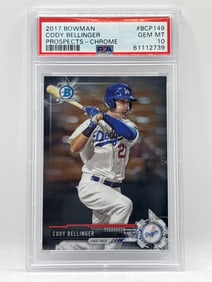 2017 BOWMAN CHROME CODY BELLINGER PROSPECTS ROOKIE CARD GRADED PSA GEM MINT 10