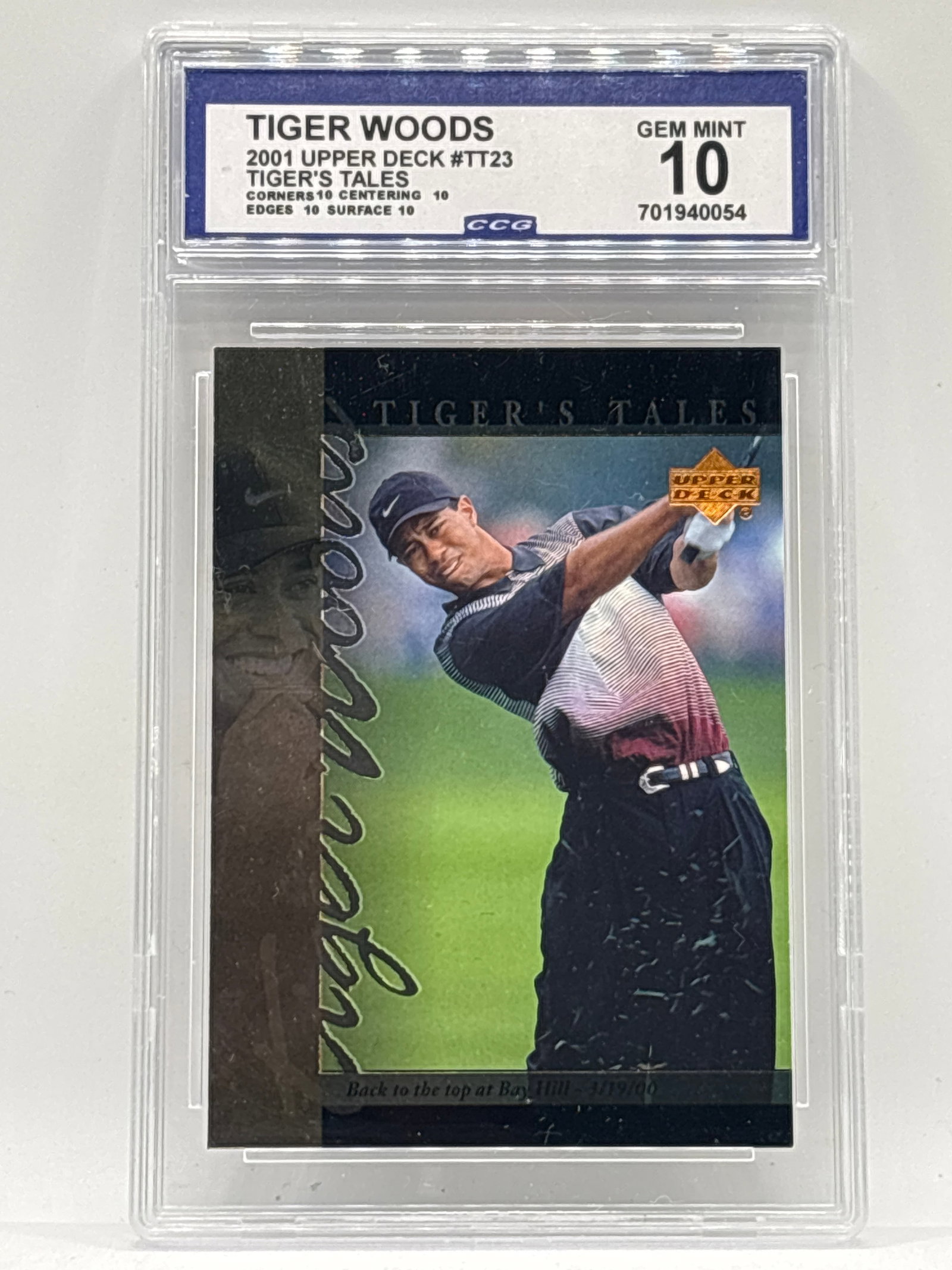 2001 UPPER DECK TIGERS TALES TIGER WOOKS ROOKIE INSERT GRADED GEM MINT 10 (1 of 3)