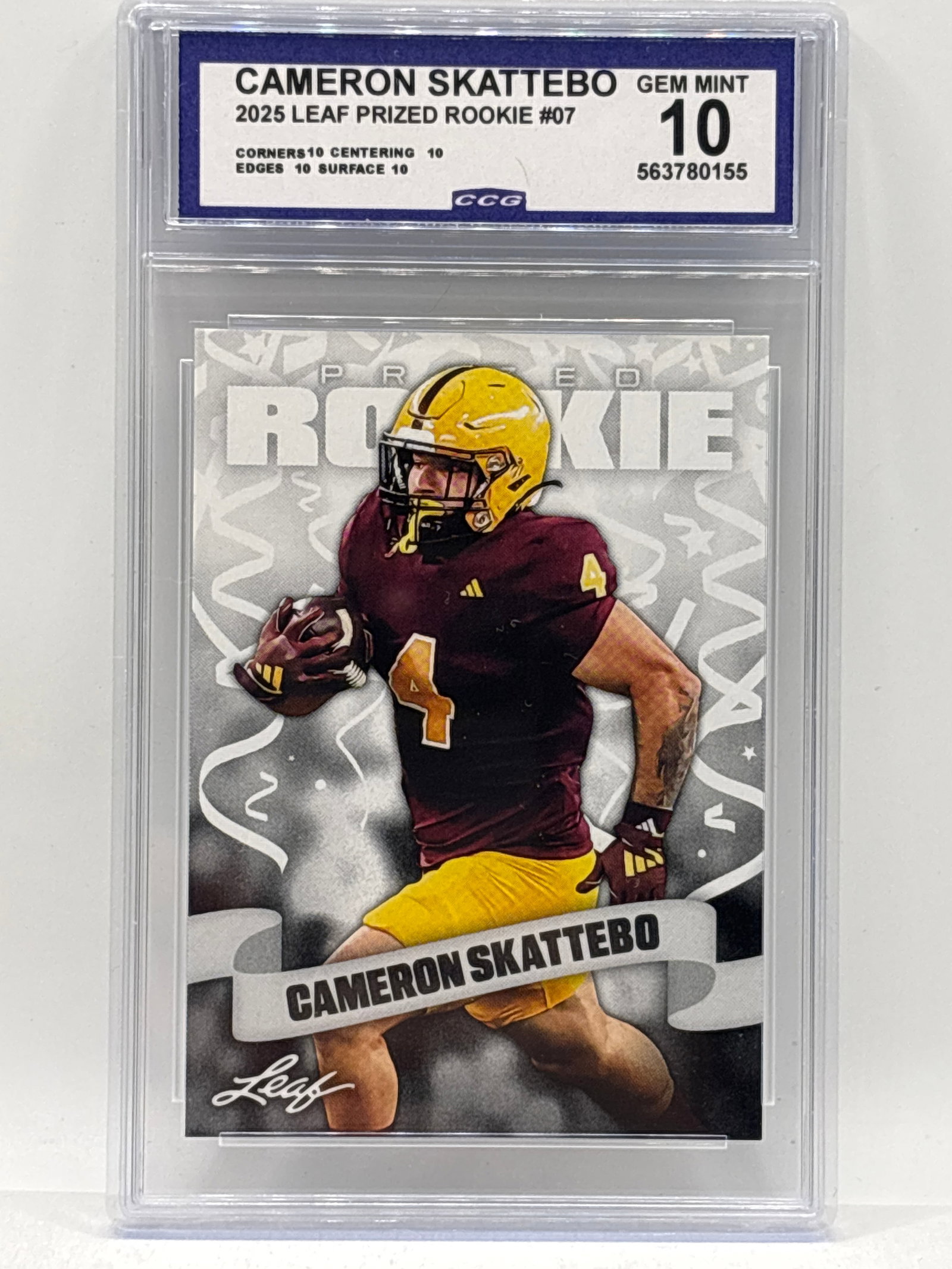 2025 LEAF PRIZED ROOKIE CAM SKATTEBO ROOKIE CARD GEM MINT 10: THE HOBBY BOX