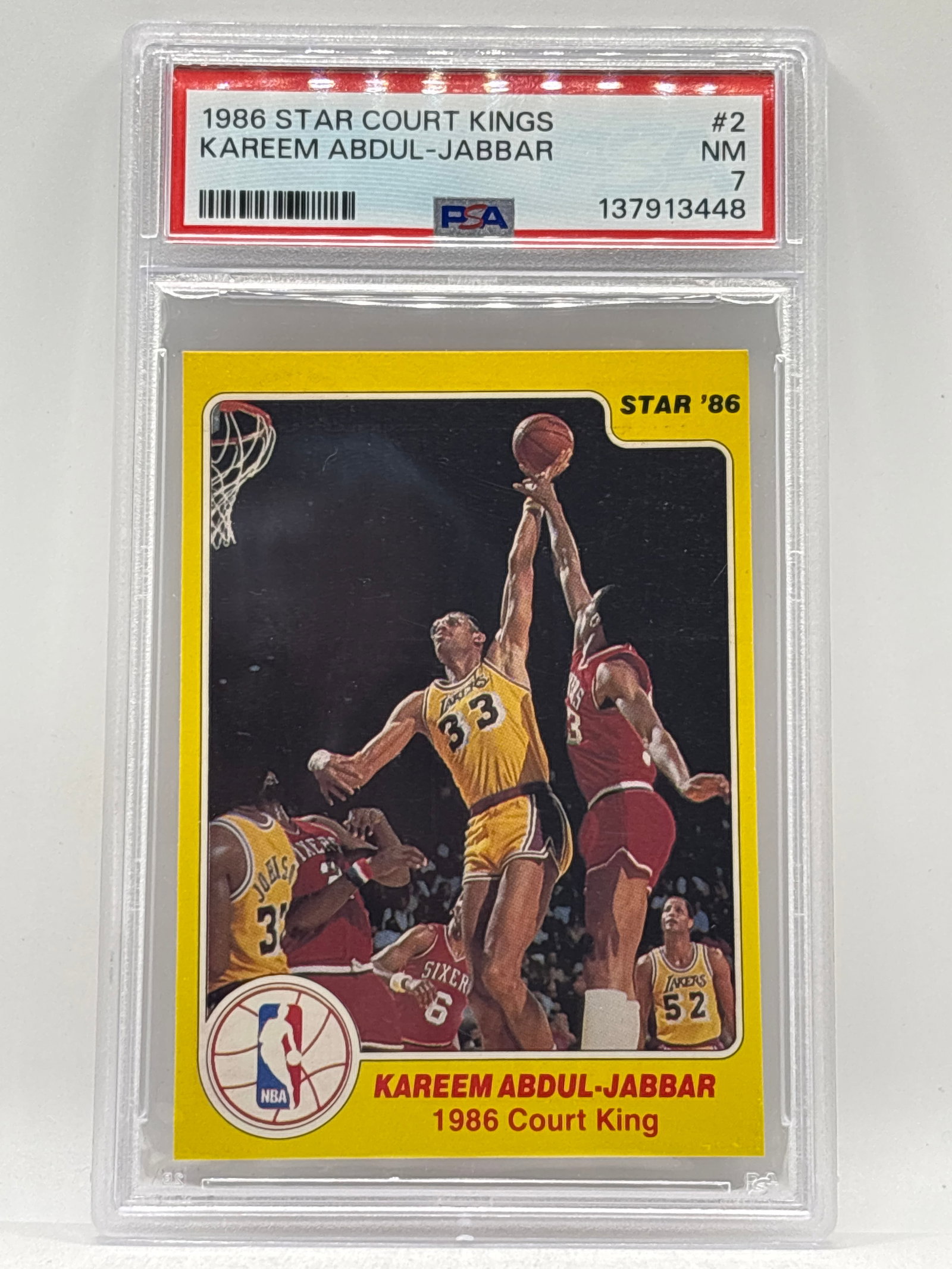 1986 STAR COURT KINGS KAREEM ABDUL-JABBAR GRADED PSA NM 7: THE HOBBY BOX