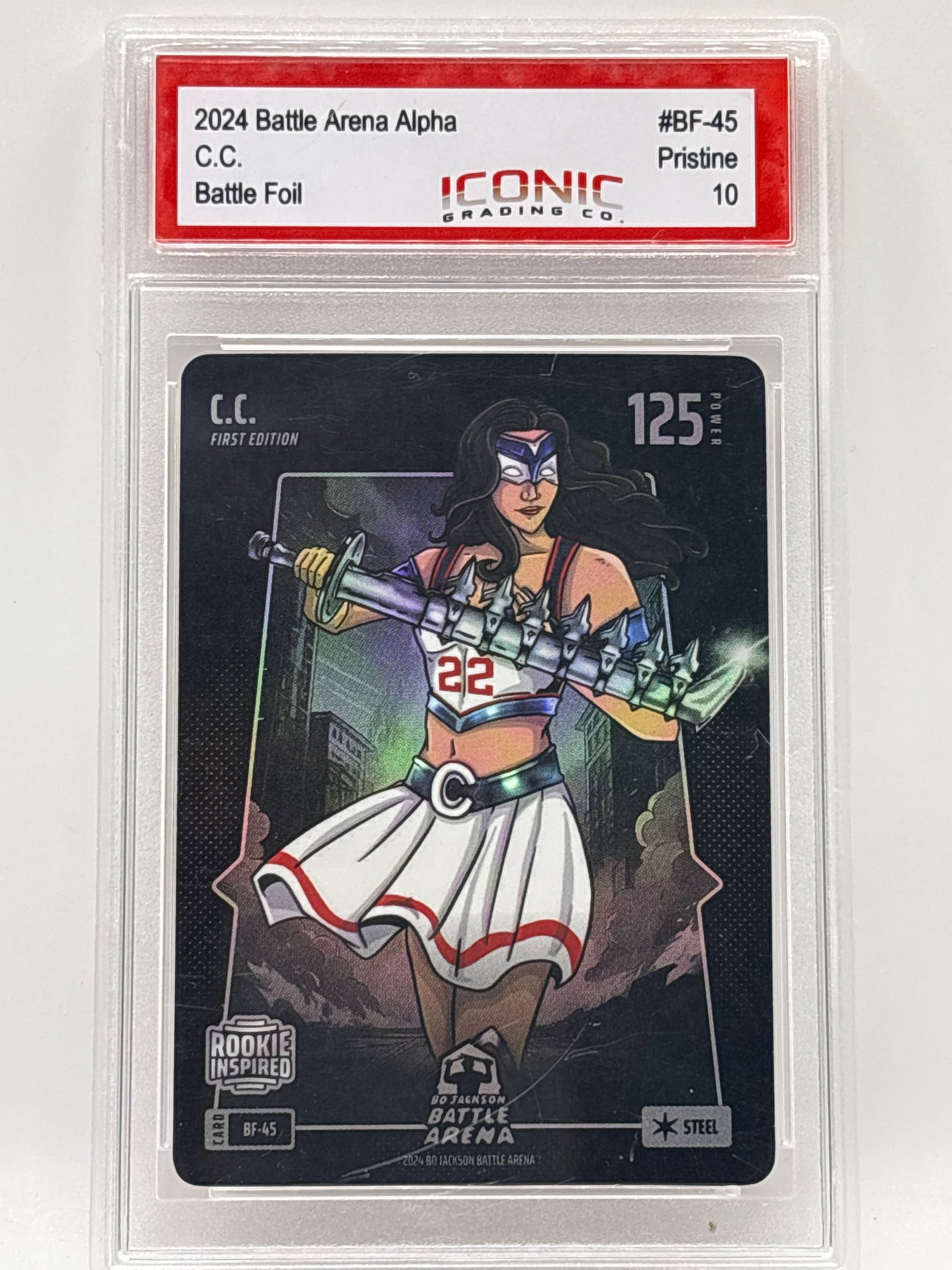 BO JACKSONS 2024 BATTLE ARENA CC CAITLIN CLARK 1ST EDITION BATTLE FOIL ROOKIE INSERT PRISTINE 10: THE HOBBY BOX