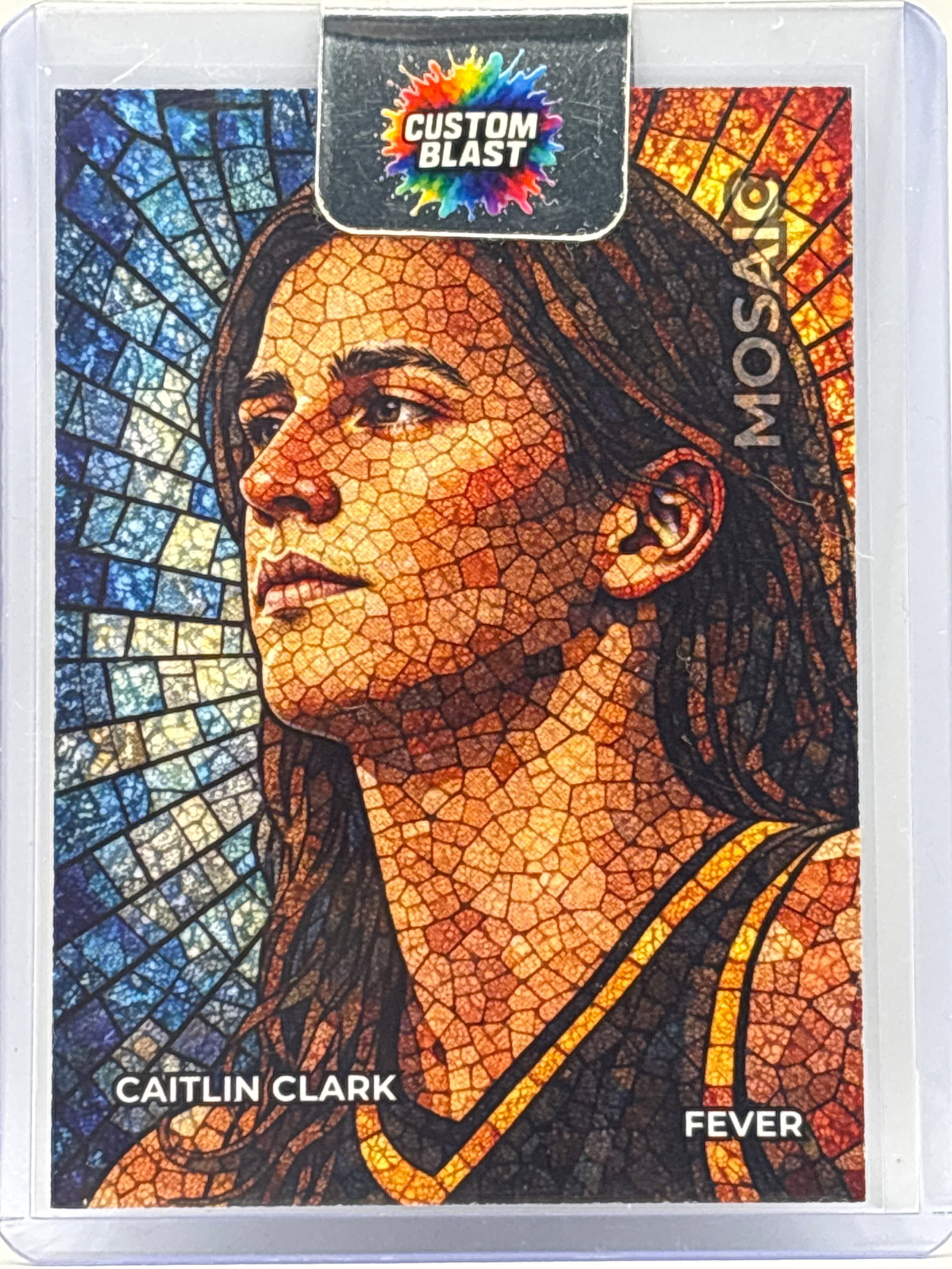 CUSTOM CARD OF CAITLIN CLARK MICRO MOSAIC CUSTOM CARD: THE HOBBY BOX