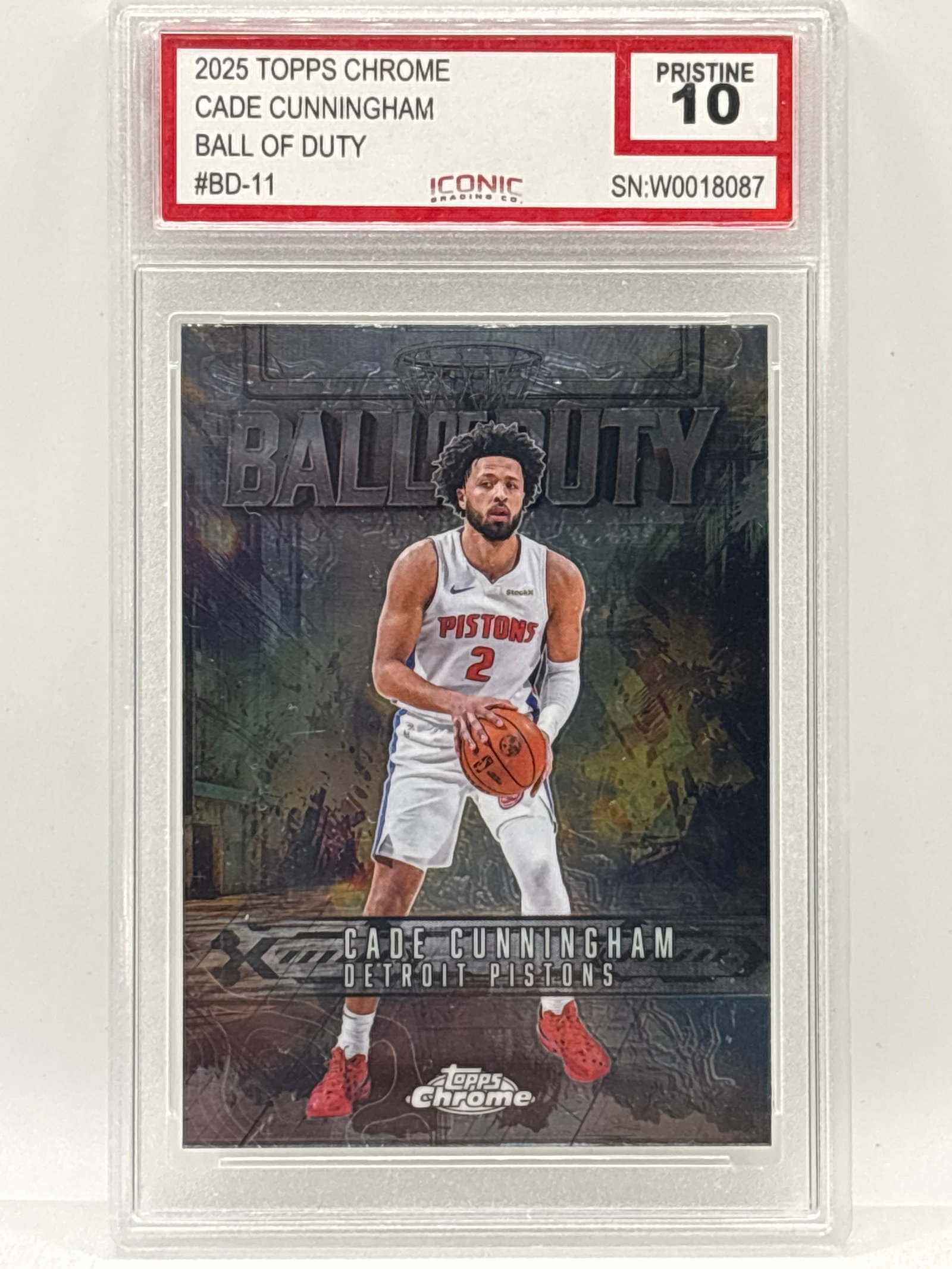 2025 TOPPS CHROME CADE CUNNINGHAM BALL OF DUTY INSERT GRADED PRISTINE 10: THE HOBBY BOX