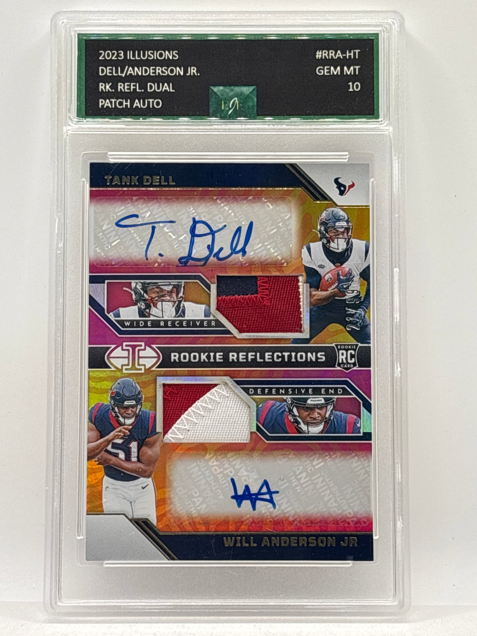 /99 2023 PANINI ILLUSIONS ROOKIE REFLECTIONS TANK DELL & WILL ANDERSON DOUBLE RPA GRADED GEM MINT 10: THE HOBBY BOX