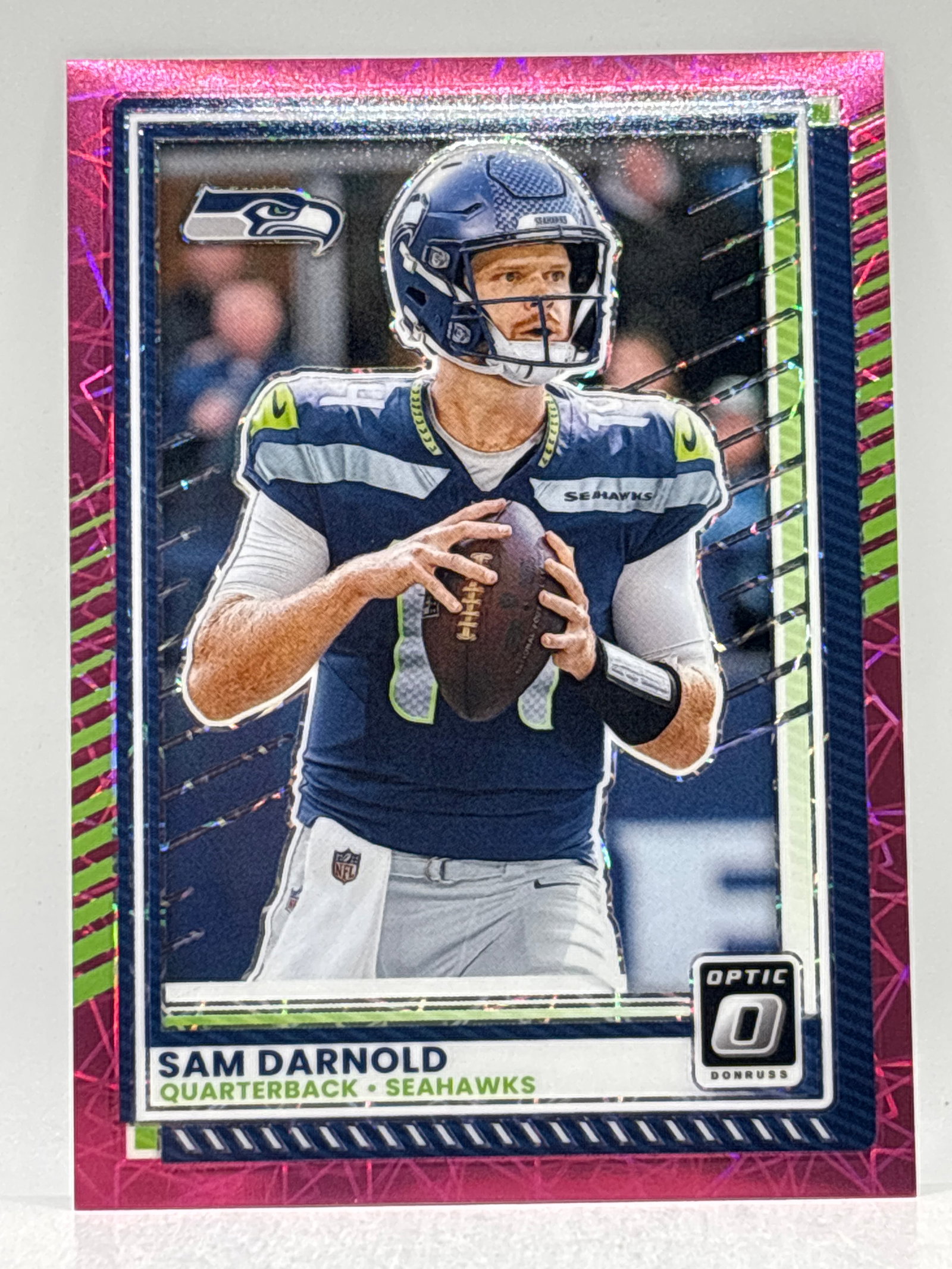 /99 2025 PANINI DONRUSS OPTIC SAM DARNOLD PINK VELOCITY PRIZM HOLO: THE HOBBY BOX