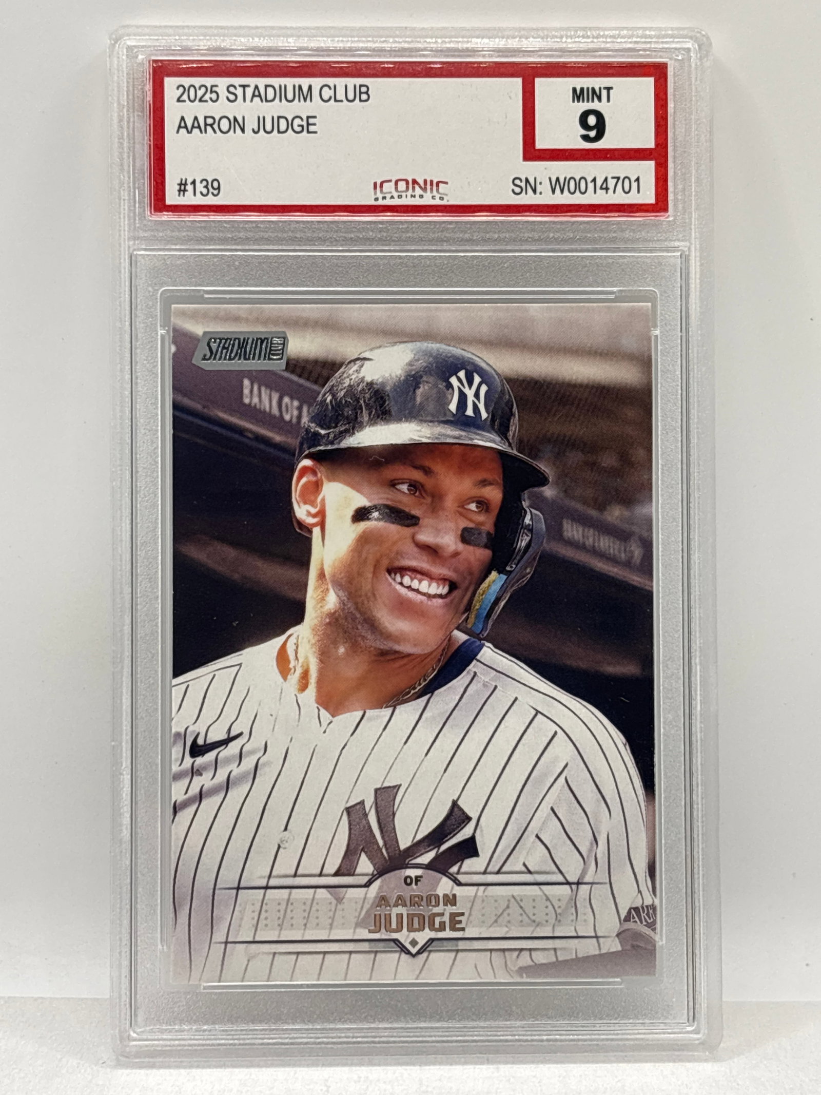 2025 STADIUM CLUB AARON JUDGE GRADED MINT 9 (1 of 2)