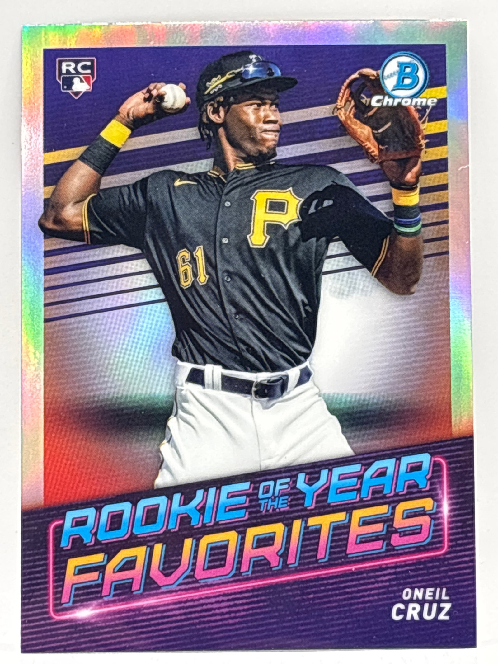 2022 BOWMAN CHROME ONEIL CRUZ ROOKIE OF THE YEAR FAVORITES INSERT ROOKIE CARD: THE HOBBY BOX