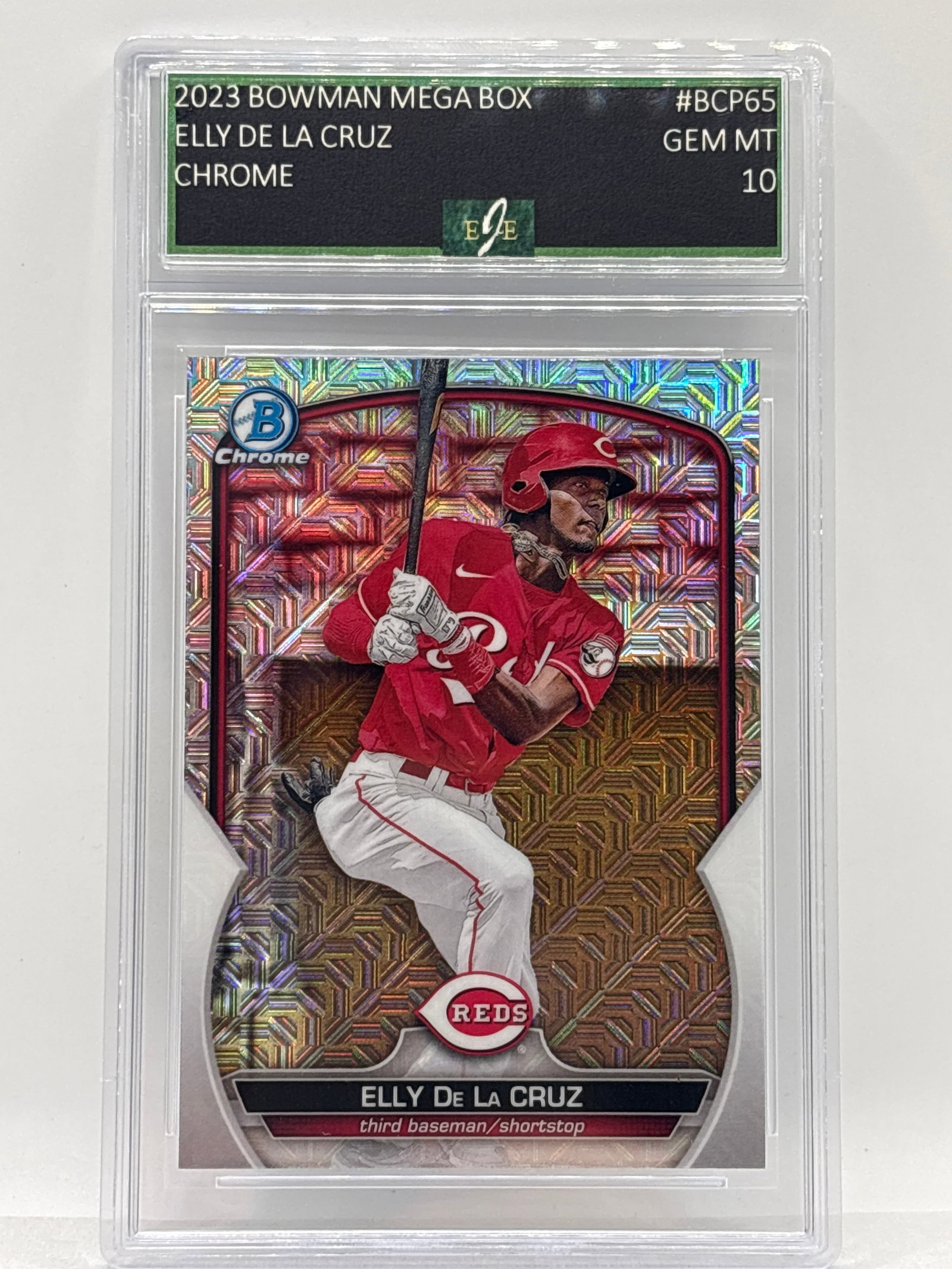 2023 BOWMAN MEGA BOX ELLY DE LA CRUZ CHROME ROOKIE MOJI GRADED GEM MINT 10: THE HOBBY BOX