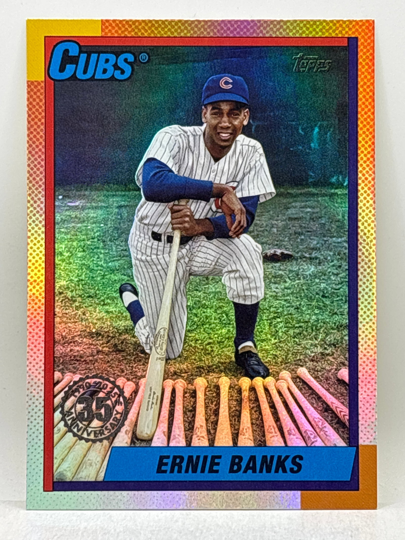 2025 TOPPS 35TH ANNIVERSARY ERNIE BANKS FOIL INSERT: THE HOBBY BOX