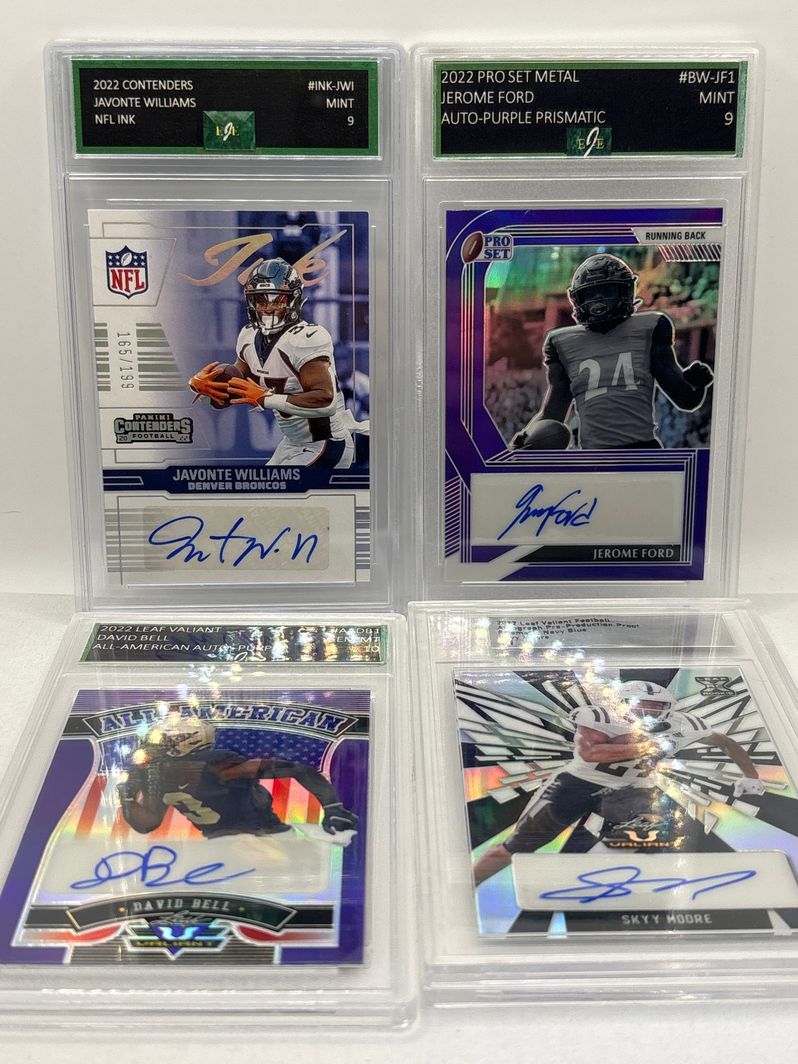 NUMBERED NFL SUPERSTAR AUTOGRAPHED 4-SLAB ROOKIE LOT: THE HOBBY BOX
