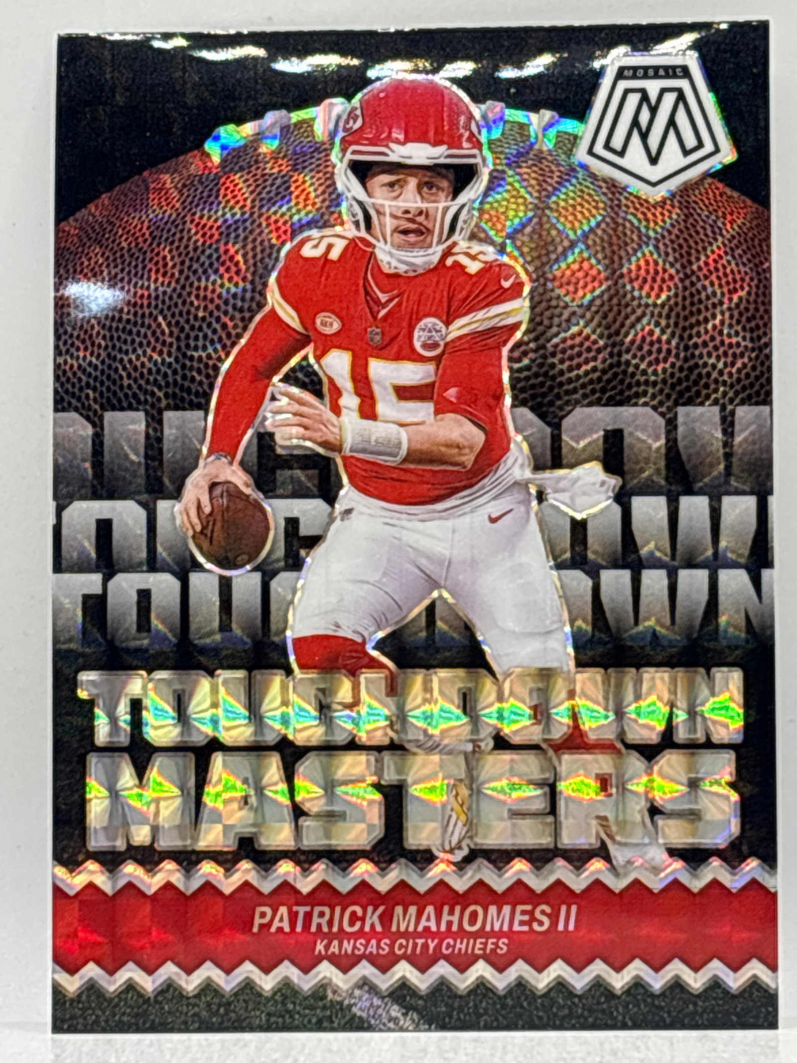 2024 PANINI MOSAIC PATRICK MAHOMES TOUCHDOWN MASTERS PRIZM HOLO INSERT: THE HOBBY BOX