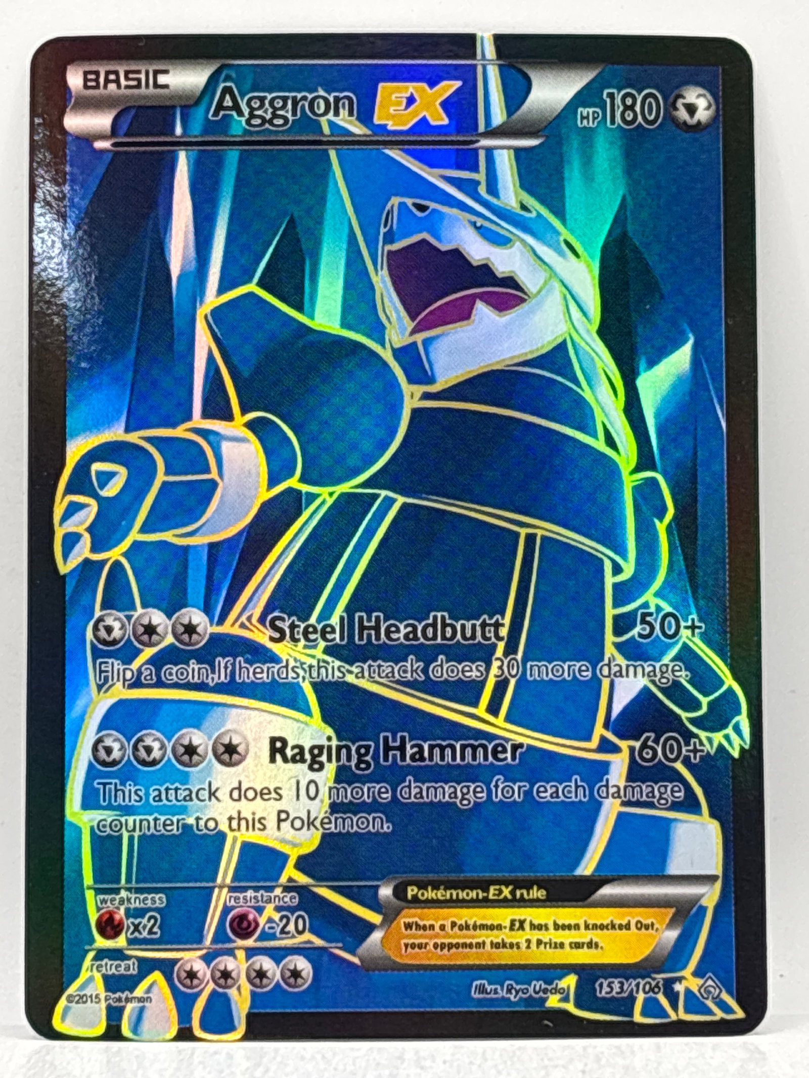 2015 POKÉMON AGGRON EX 153/106: THE HOBBY BOX-CHOOSE ARRANGE YOUR OWN SHIPPING AT CHECKOUT FOR LOWER SHIPPING CHARGES