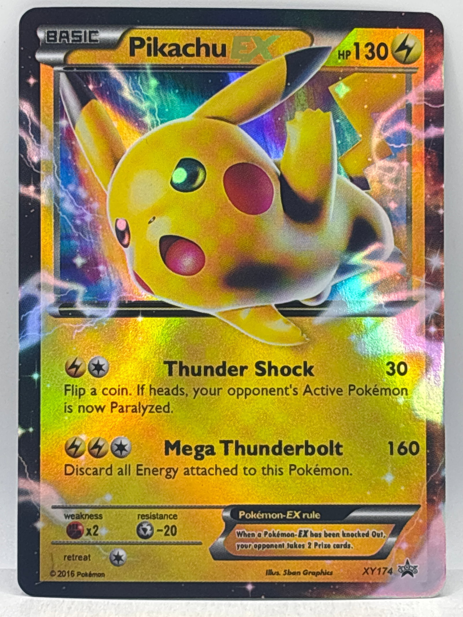 2016 POKÉMON PIKACHU EX XY-174 ULTRA RARE HOLO PROMO: THE HOBBY BOX - CHOOSE ARRANGE MY OWN SHIPPING AT CHECKOUT FOR LOWER SHIPPING CHARGES