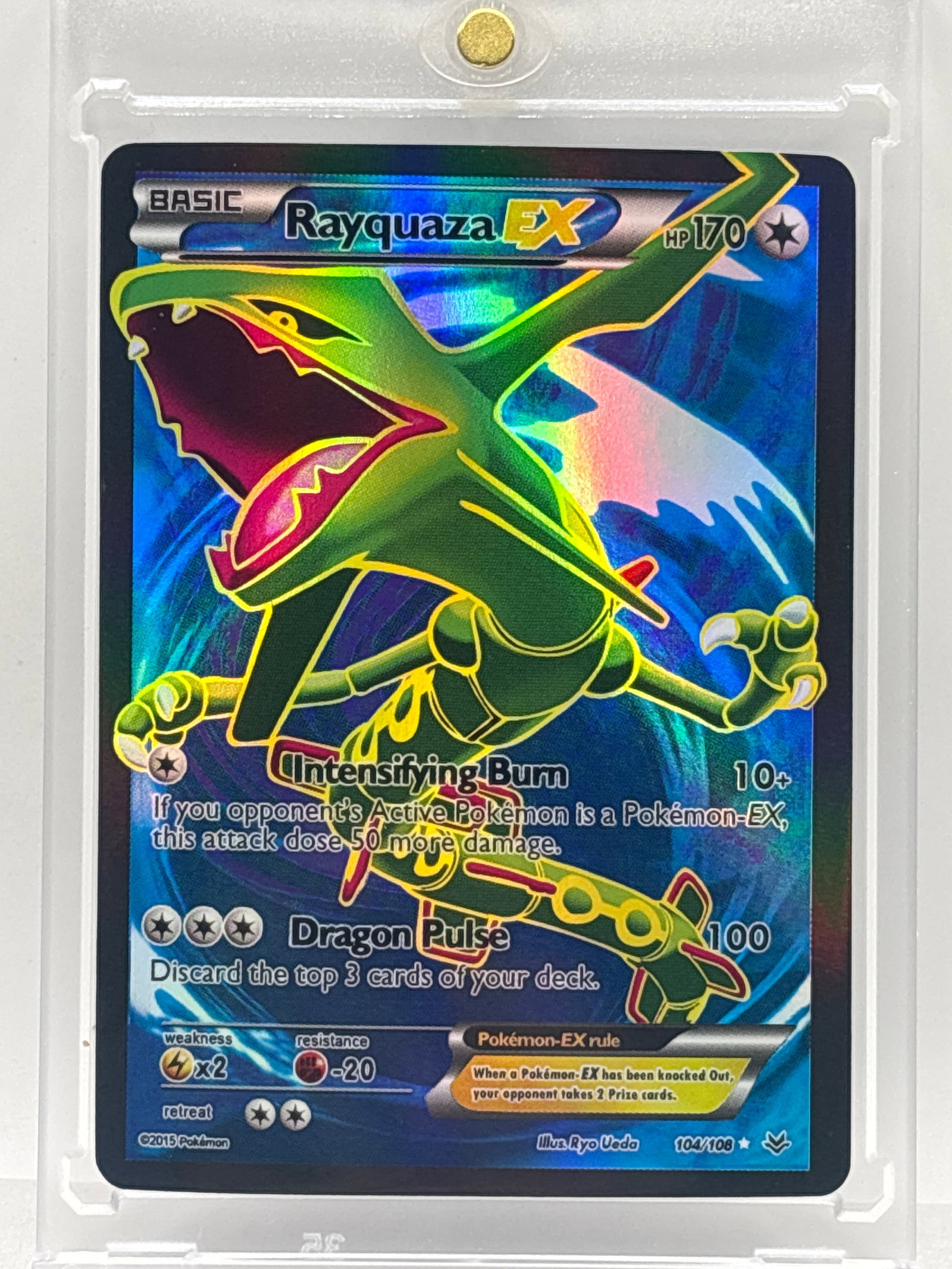 2015 POKÉMON RAYQUAZA EX 104/108 ROARING SKIES FULL ART ULTRA RARE HOLO: THE HOBBY BOX - CHOOSE ARRANGE MY OWN SHIPPING AT CHECKOUT FOR LOWER SHIPPING CHARGES