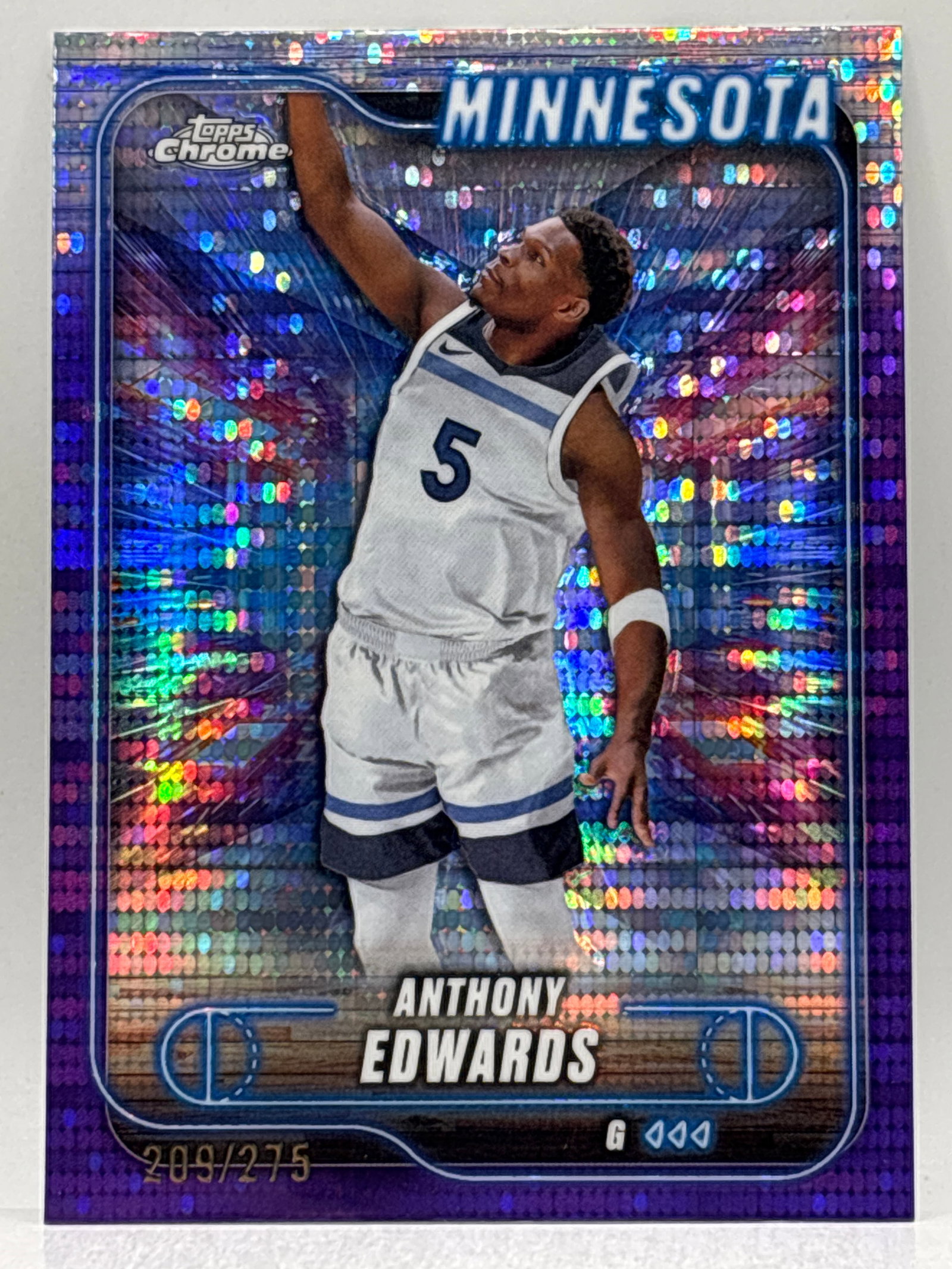 /275 2025 TOPPS CHROME ANTHONY EDWARDS PURPLE PULSAR SP: THE HOBBY BOX - CHOOSE ARRANGE YOUR OWN SHIPPING WHEN YOU GET YOUR INVOICE FOR CHEAPER SHIPPING CHARGES