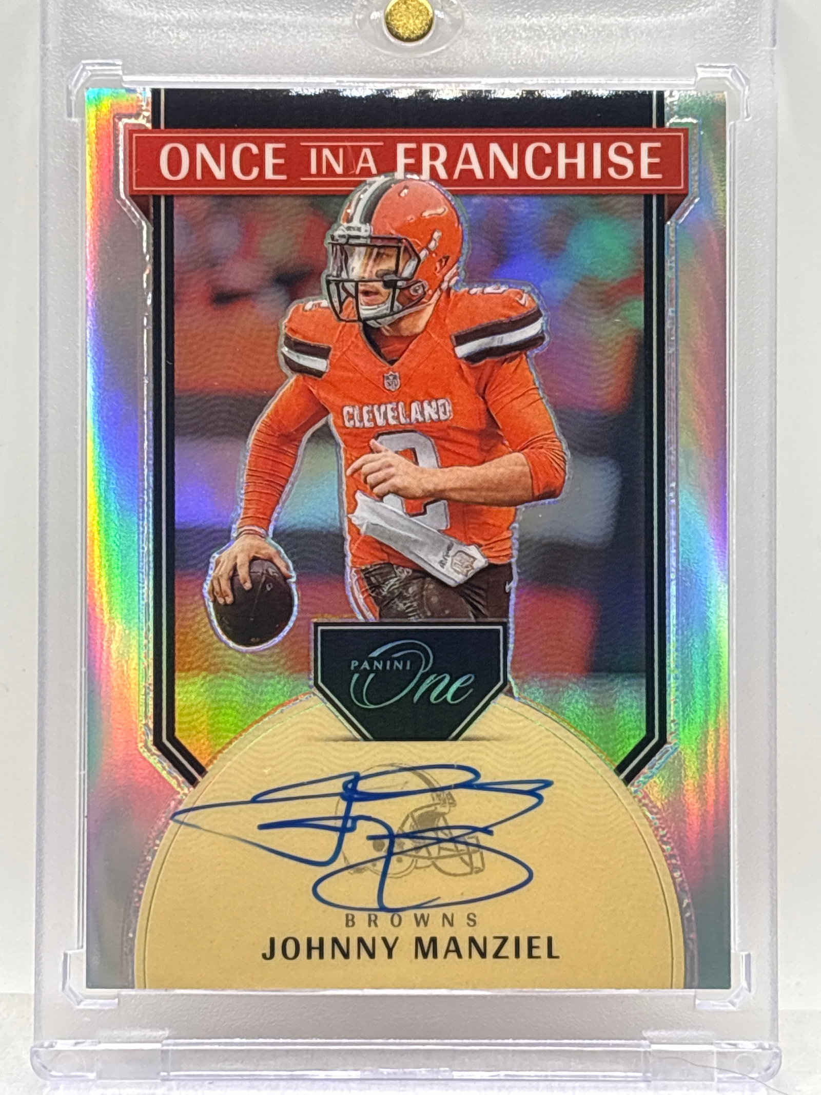 /99 2024 PANINI ONE JOHNNY MANZIEL ONCE IN A FRANCHISE AUTOGRAPHED SILVER PRIZM HOLO: THE HOBBY BOX - CHOOSE ARRANGE YOUR OWN SHIPPING WHEN YOU GET YOUR INVOICE FOR CHEAPER SHIPPING