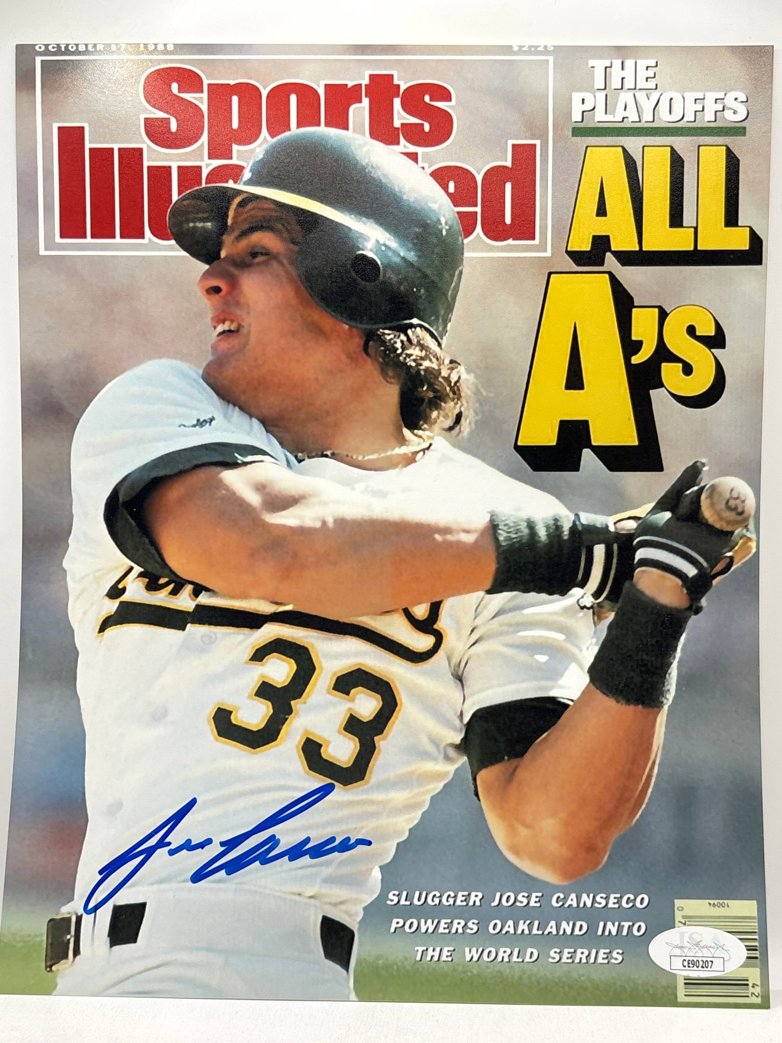 AUTHENTIC 8x10 JOSE CANSECO SPORTS ILLUSTRATED ALL A’S AUTOGRAPHED PICTURE W JSA COA (1 of 2)