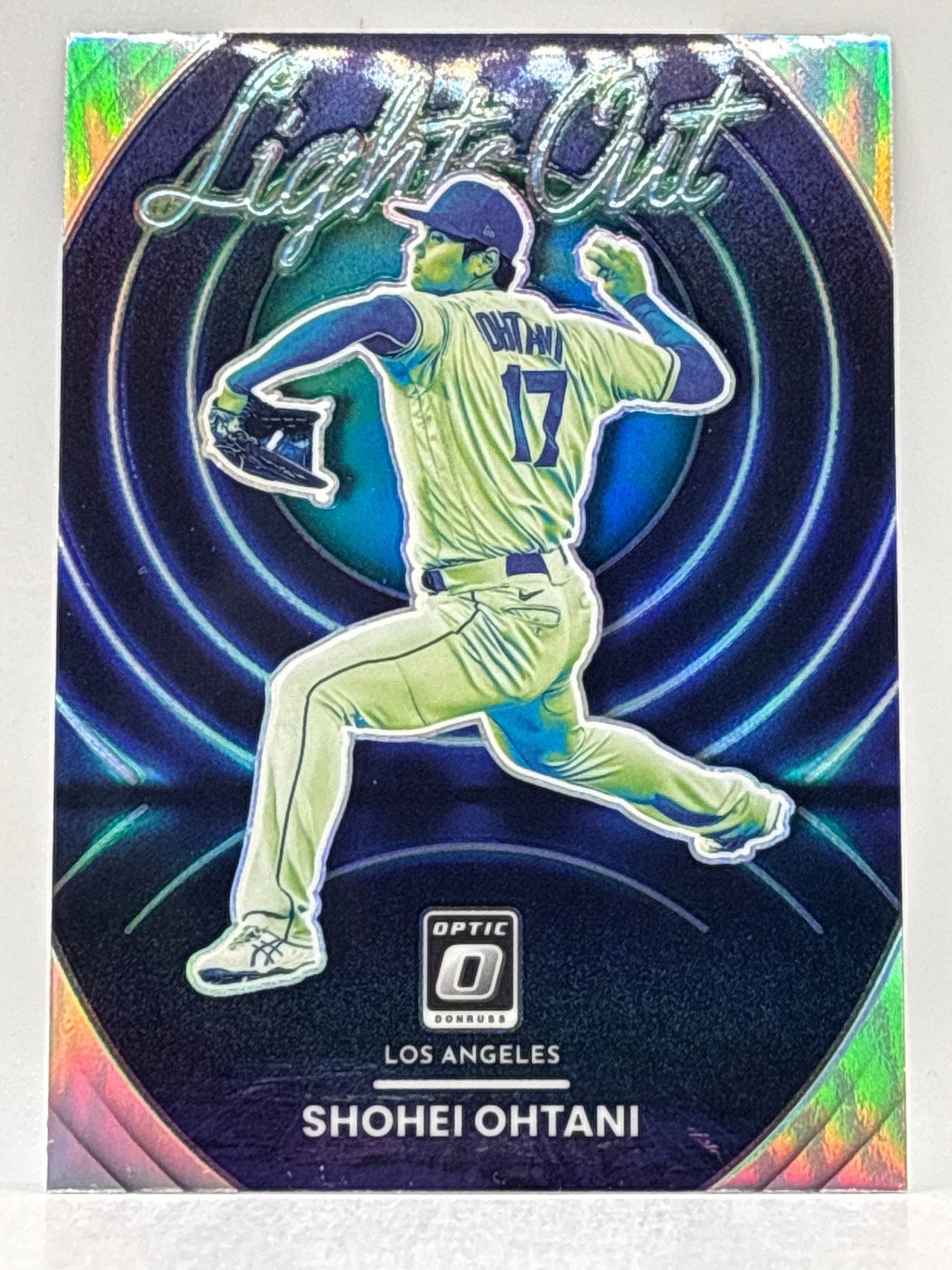 2022 PANINI DONRUSS OPTIC SHOHEI OHTANI LIGHTS OUT PRIZM HOLO INSERT: THE HOBBY BOX - CHOOSE ARRANGE YOUR OWN SHIPPING WHEN YOU GET YOUR INVOICE FOR CHEAPER SHIPPING
