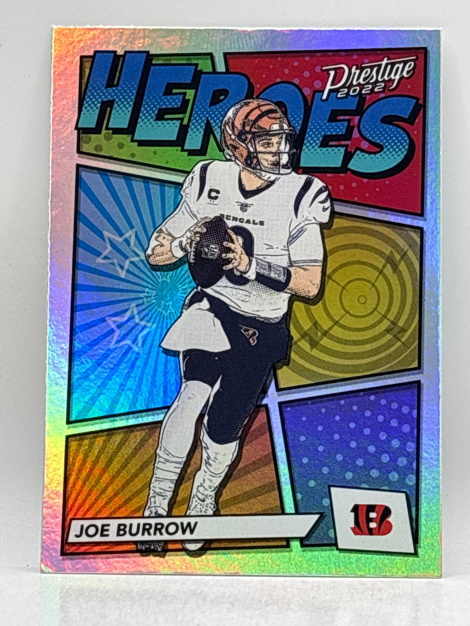CASE HIT! 2022 PANINI PRESTIGE JOE BURROW HEROES SSP: THE HOBBY BOX - CHOOSE ARRANGE YOUR OWN SHIPPING WHEN YOU GET YOUR INVOICE FOR CHEAPER SHIPPING