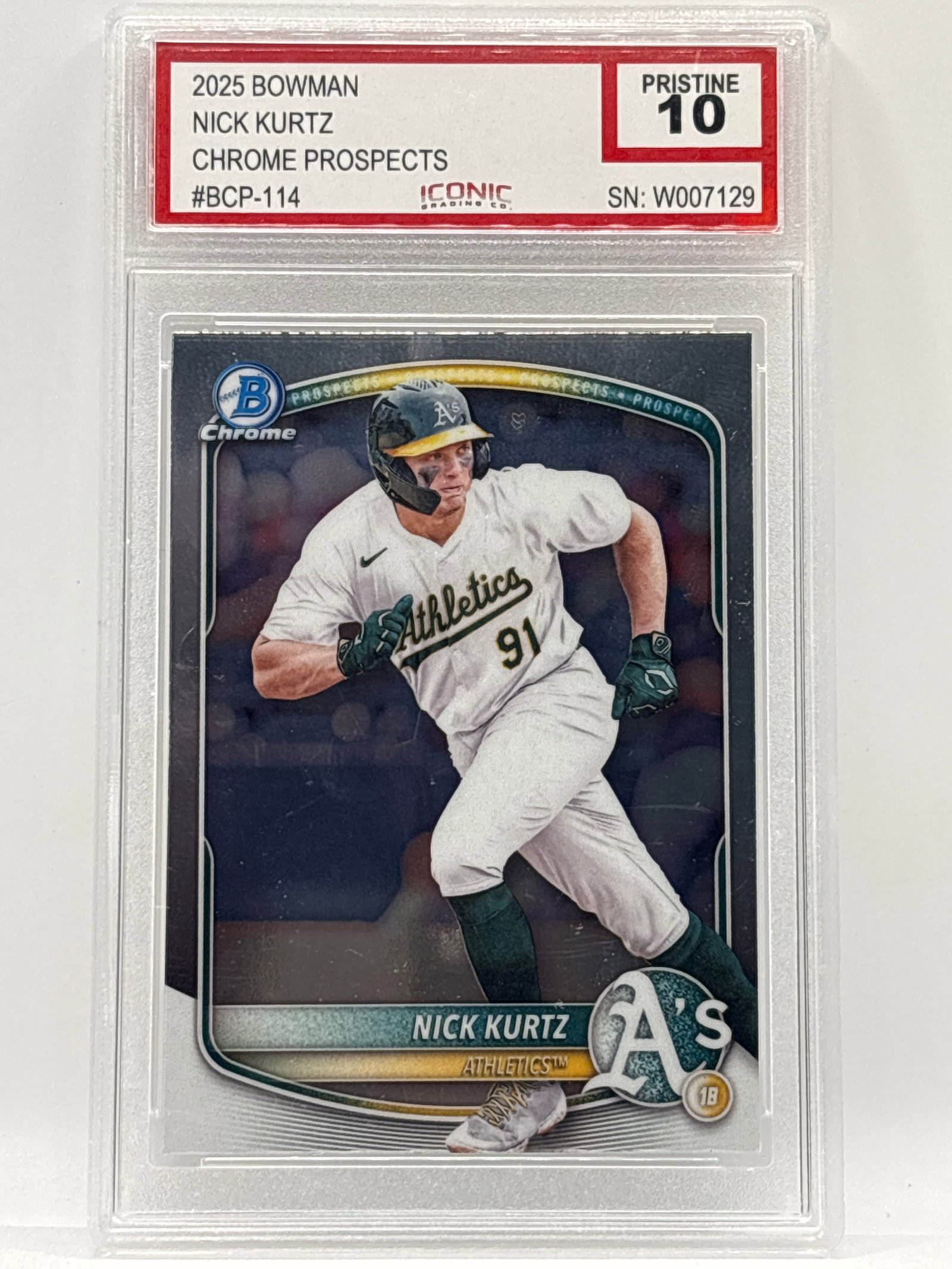 2025 BOWMAN CHROME NICK KURTZ CHROME PROSPECTS ROOKIE CARD GRADED PRISTINE 10: THE HOBBY BOX -CHOOSE ARANGE MY OWN SHIPPING WHEN YOU GET YOUR INVOICE FOR CHEAPER SHIPPING CHARGES