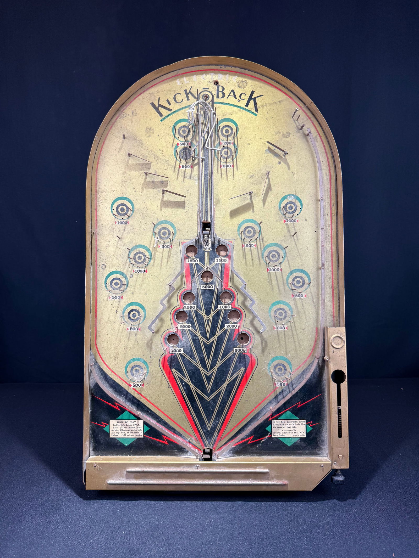 "Kick-Back" Electric Tabletop Pinball Game, c.1940s (1 of 7)