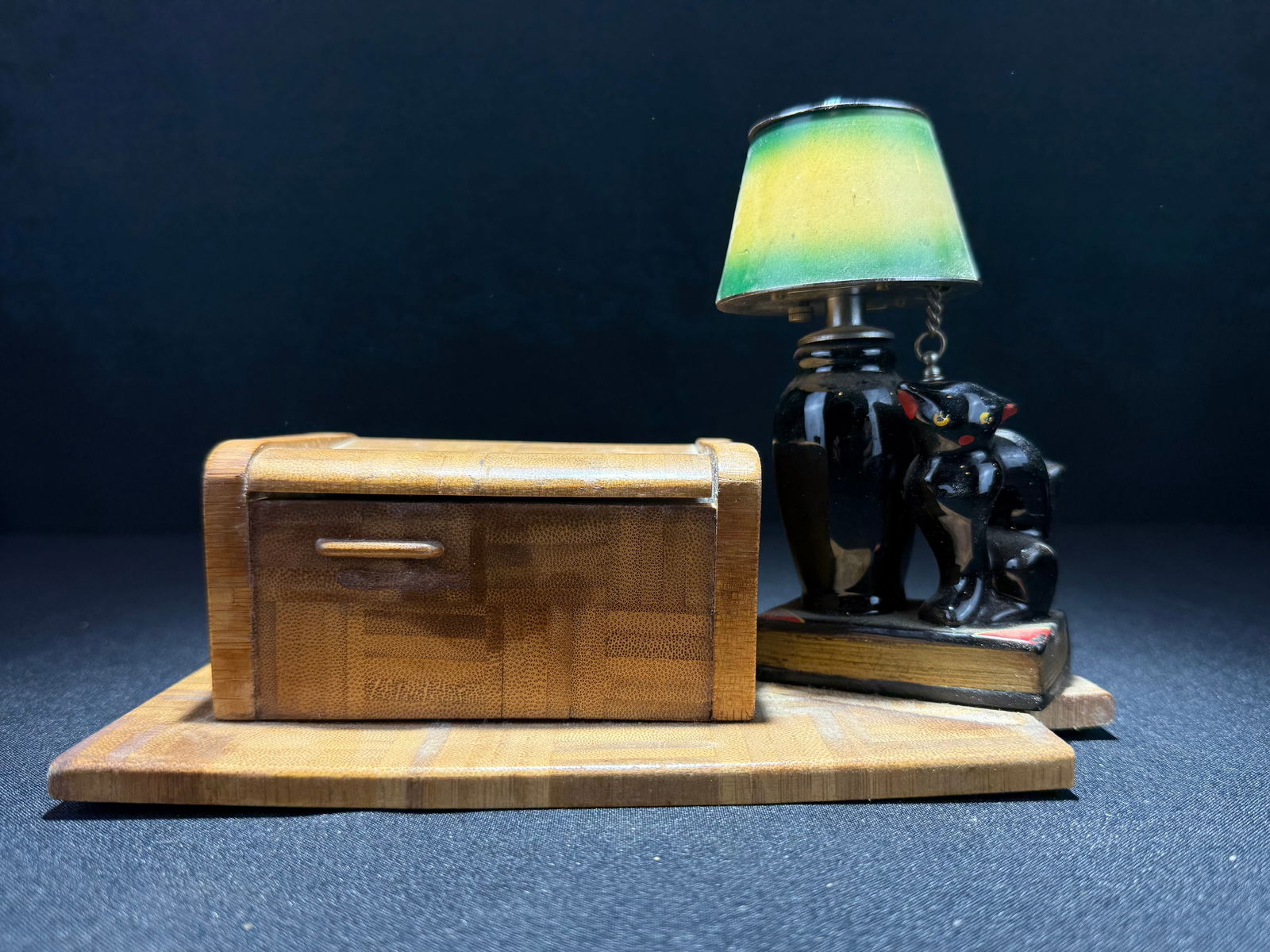 Art Deco Bamboo Pattern Cigarette Box, Circa 1930s (1 of 10)