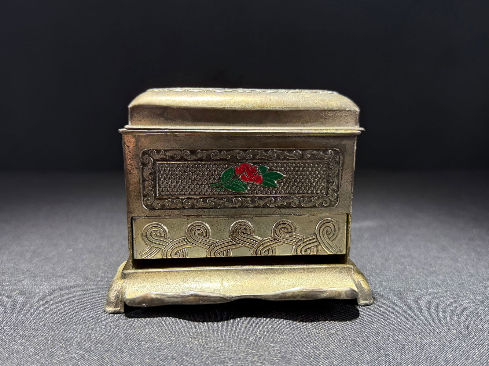 Occupied Japan Silvered Cigarette Box, circa 1945-1952 (1 of 14)