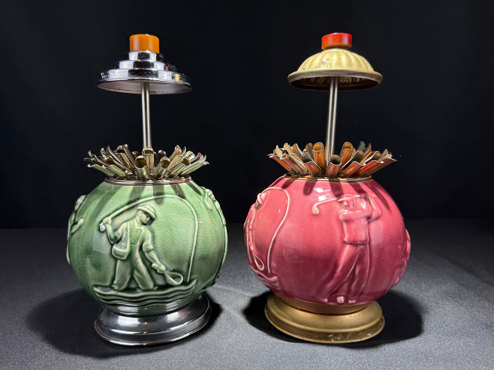 Pair of Art Deco Sporting Theme Cigarette Dispensers, circa 1940s (1 of 20)