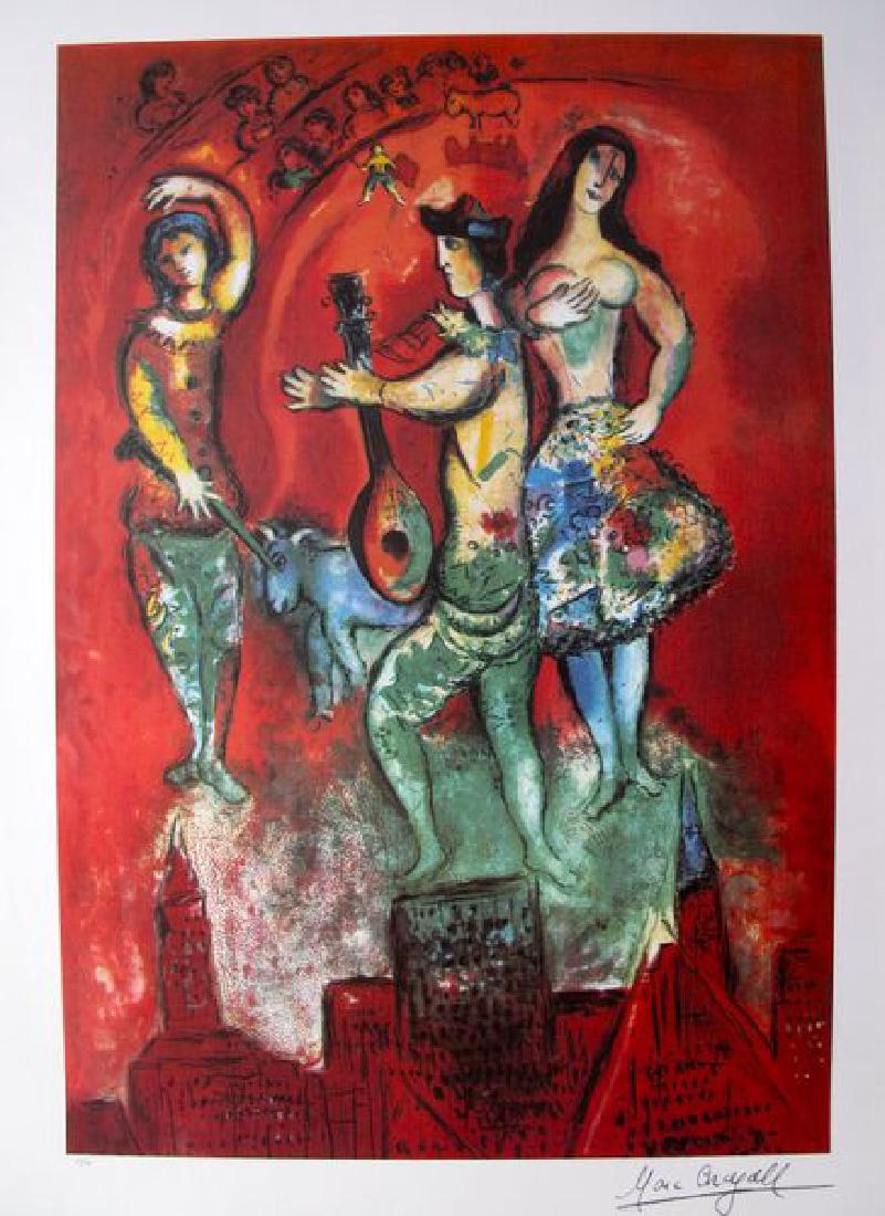 Marc Chagall CARMEN Limited Ed. Plate Signed Lithograph: This is a MARC CHAGALL lithograph titled "CARMEN". This lithograph is facsimile signed on the lower right which means it has a copy of Chagall's signature on it. This piece is pencil numbered on the l