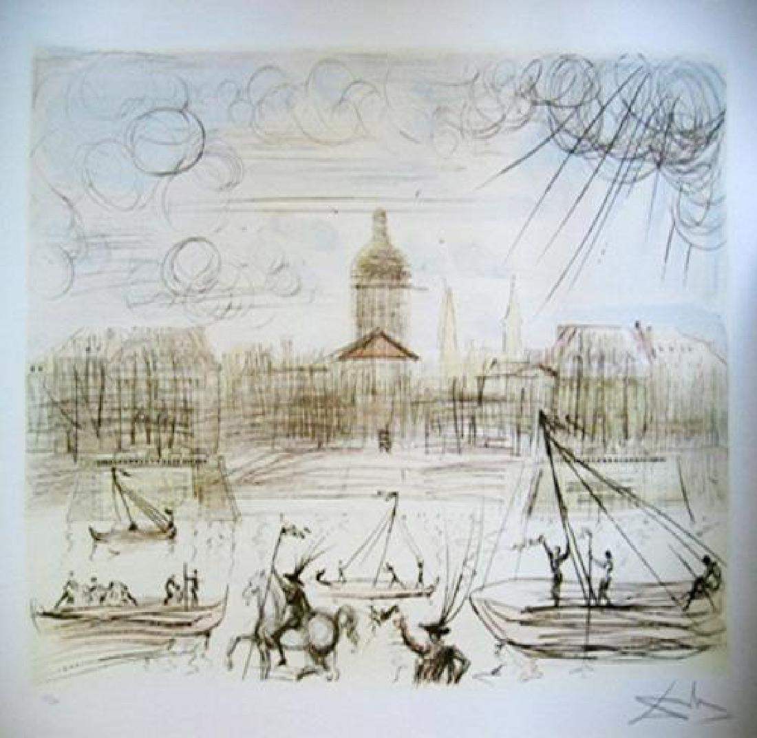 Salvador Dali Lithograph Academy de France: Each one made on archival quality paper, facsimile signed and pencil numbered from an edition of 500. Certificate of Authenticity provided. Size:23"x15.5"