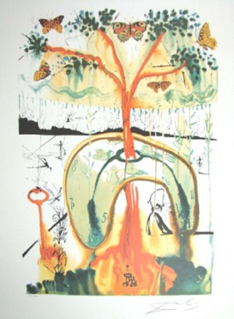 Dali Ltd Ed. Lithograph "Mad Hatters Tea Party": Each one made on archival quality paper, facsimile signed and pencil numbered from an edition of 500. Certificate of Authenticity provided. Size: 32.5" x 22.5"