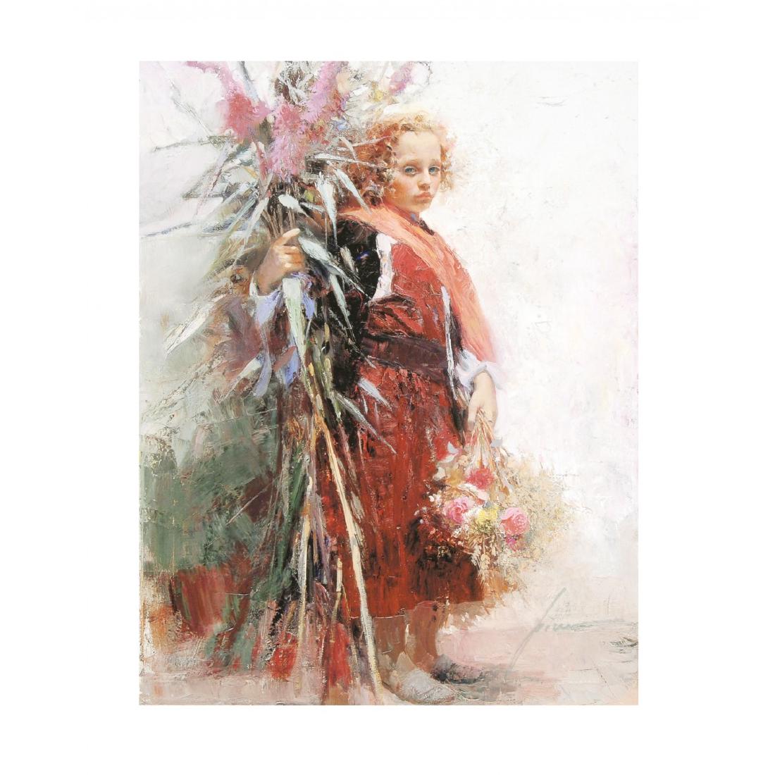 Pino "Flower Child" Ltd Ed. Giclee on Canvas: This is a gorgeous limited edition original hand signed giclee on canvas by Pino Daeni. Hand Signed and numbered by the artist from an edition size of 500. Comes with a certificate of authenticity. Ma