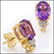 3.76 CT Amethyst & Diamond Designer Earrings MSRP $865