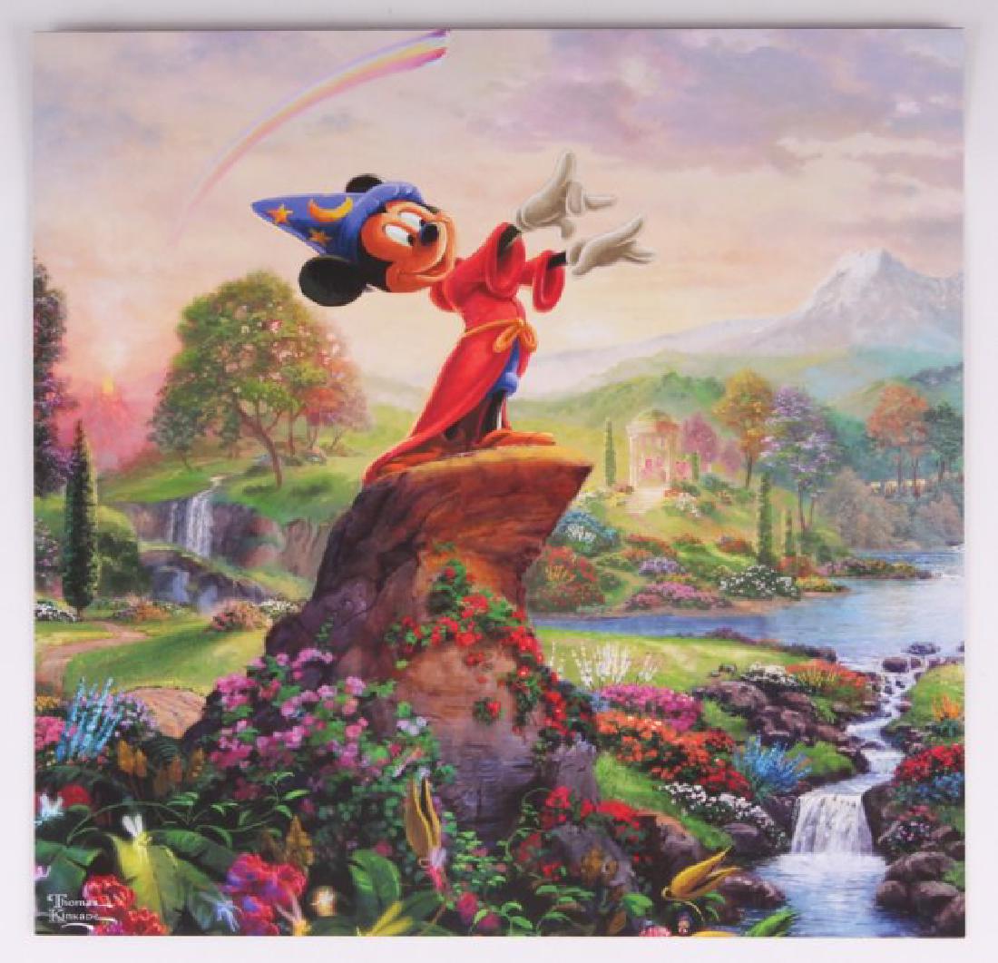 Kinkade Fine Art Print Disney Fantasia: Edition size: 10.5 x 12 inches . Print Type: Offset Lithograph .Subject: Disney .Style: Impressionism The Print comes with Free acid Mat Backing! Thomas Kinkade known as The Painter of Light, lovingly