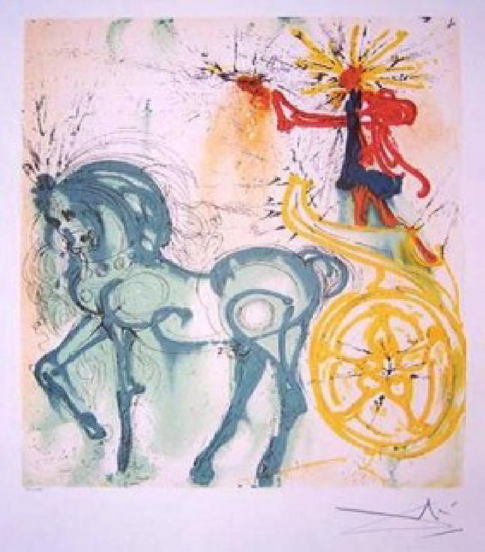 Dali Lithograph LE CHEVAL DE TRIOMPHE: Each one made on archival quality paper, facsimile signed and pencil numbered from an edition of 500. Certificate of Authenticity provided. Size:22"x14.5"