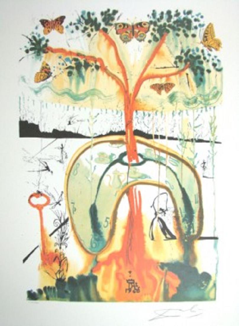 Dali Ltd Ed. Lithograph "Mad Hatters Tea Party": Each one made on archival quality paper, facsimile signed and pencil numbered from an edition of 500. Certificate of Authenticity provided. Size: 32.5" x 22.5"
