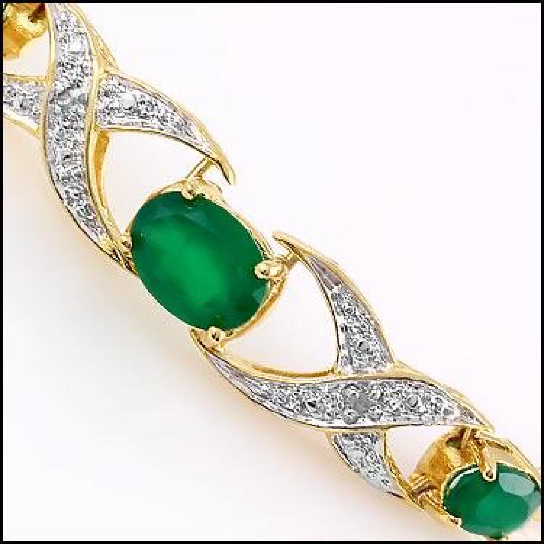 4.7 CT Green Agate Diamond Bracelet: Master jewelers designed your bracelet with 3 pieces of GENUINE faceted oval Green Agates. 2 pieces of GENUINE single cut diamonds .07 carat tw. 7 grams of sterling silver layered with 18K gold.