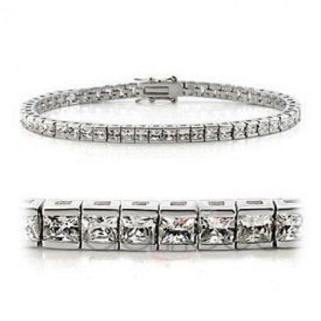 0.82 CTW Diamond Designer Bracelet $1,390: Master jewelers designed your bracelet with: 41 Single cut round diamonds 1mm, no treatment quality SI2 . 11.62 grams of sterling silver layered with platinum rhodium. Length is 7 1/2 inches. The widt
