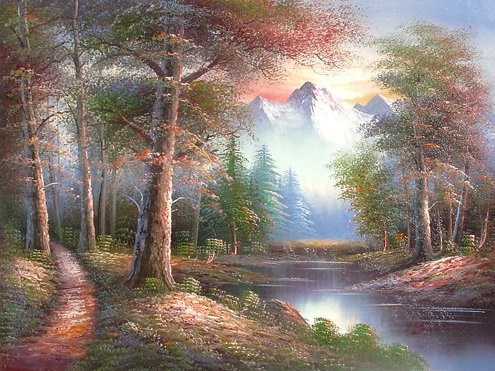 Hand Signed Oil Painting on Canvas Corols of Autum: Hand made oil painting on canvas, signed, unframed comes in size: 20"x24"