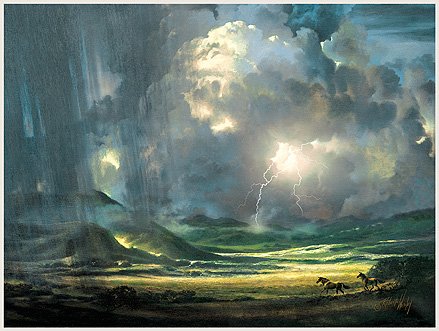 High Quality Hand Signed Print Rain by R. Wesley: This High Quality open edition print made on archival high quality paper and hand signed by Roberta Wesley Comes in size:16" x 24"