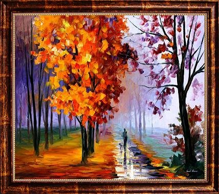 Liliac Fog Limited Edition Hand Embellished Giclee : 23" x 19" Framed Giclee/Print Hand Embellished on High Quality Artistic Canvas by Leonid Afremov , Comes with Certificate of Authenticity.