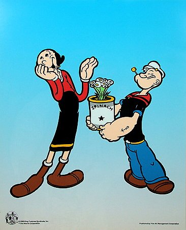 Classic Animation Cel POPEYE SPINACH: This beautiful limited edition animation cel showcase adorable scenes from memorable classic shorts .The serigrapher applies each color separately ,10.5"x12.5"