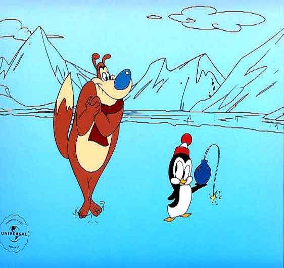 Animation Sericel Chilly and Smedley: 10.5" x 12.5" Animation Sericel based on the cartoon series "Chilly Willy". Comes with certificate of authenticity