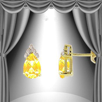 Genuine 1 CT Citrine Diamond Earrings: Master jewelers designed your earrings with... 2 pieces of GENUINE 8X6mm faceted teardrop citrine. 10 pieces of GENUINE single cut diamonds .07 carat tw. 1.3 grams of sterling silver layered with 18K