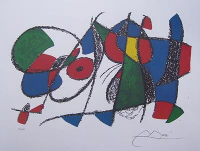 Joan Miro VOLUME II, LITHO VIII Limited Ed. Plate S: This piece is plate signed and pencil numbered from a limited edition of 500. Measures 18.5" x 24".